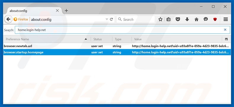 Removing home.login-help.net from Mozilla Firefox default search engine