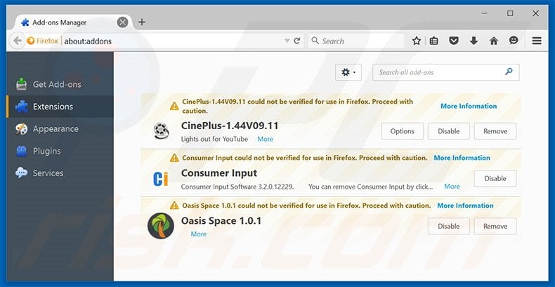 Removing Tmtk Control ads from Mozilla Firefox step 2