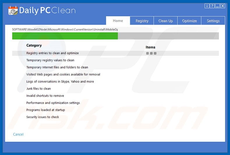 Potentially unwanted program DailyPCClean