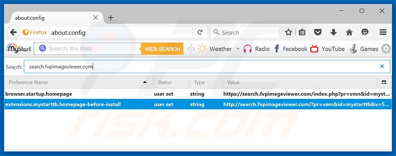 Removing search.fvpimageviewer.com from Mozilla Firefox default search engine