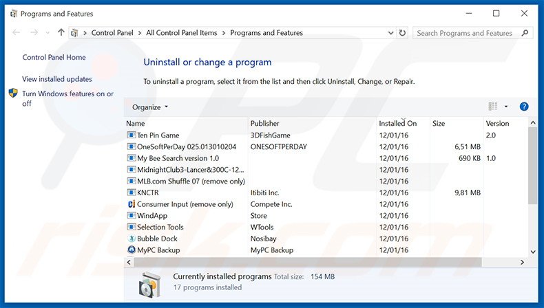 Microworks PC adware uninstall via Control Panel