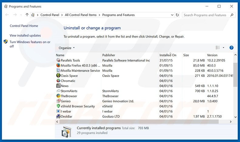 smartZoom adware uninstall via Control Panel