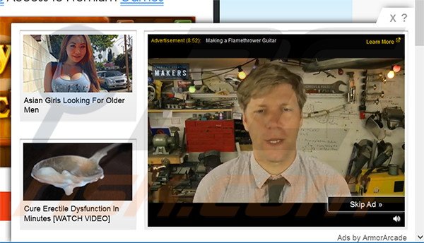 Ads by ArmorArcade adware