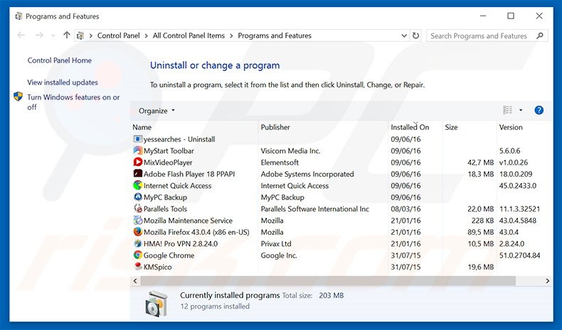 ezexploration.com browser hijacker uninstall via Control Panel