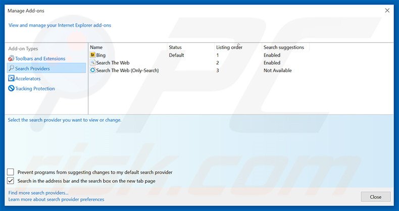 Removing sear4m.xyz from Internet Explorer default search engine