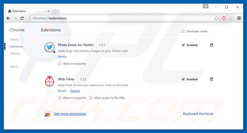 Removing Photo Zoom For Twitter ads from Google Chrome step 2