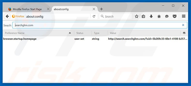 Removing search.searchglnn.com from Mozilla Firefox default search engine