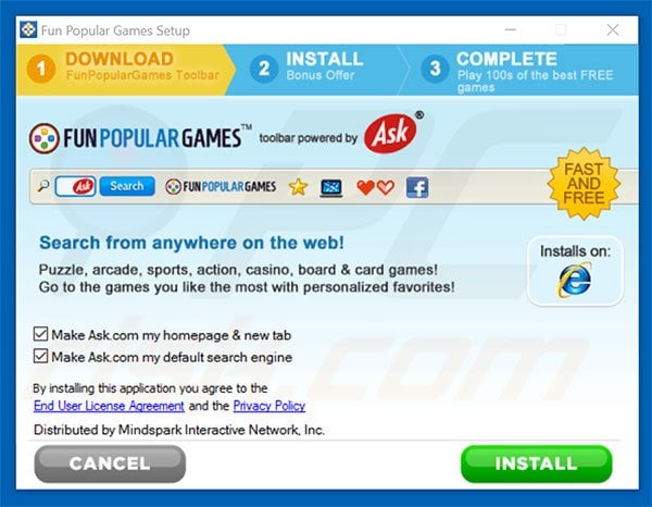 Fun Popular Games Toolbar - Simple removal instructions, search
