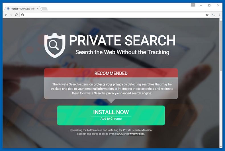 Website promoting myprivatesearch.com