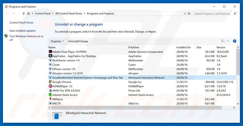 hp.myway.com browser hijacker uninstall via Control Panel