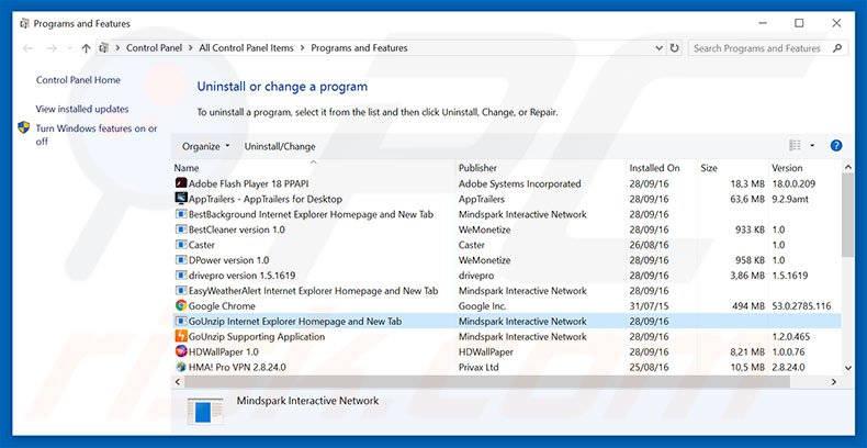 hp.myway.com browser hijacker uninstall via Control Panel