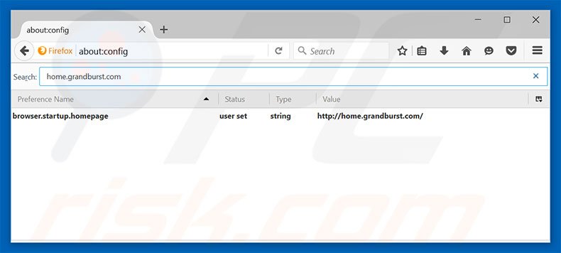 Removing home.grandburst.com from Mozilla Firefox default search engine