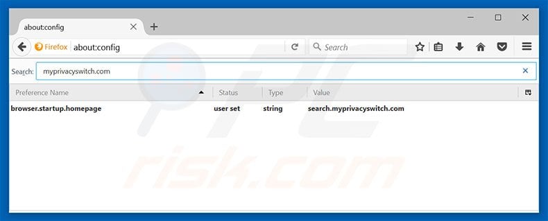 Removing search.myprivacyswitch.com from Mozilla Firefox default search engine