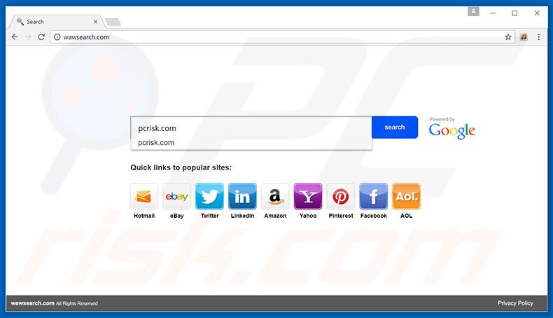 wawsearch.com browser hijacker