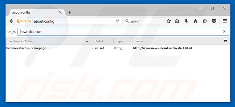 Removing news-cloud.net from Mozilla Firefox default search engine