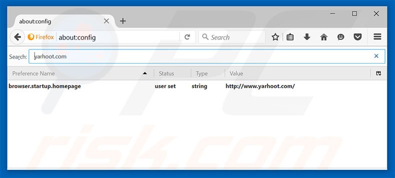 Removing yarhoot.com from Mozilla Firefox default search engine