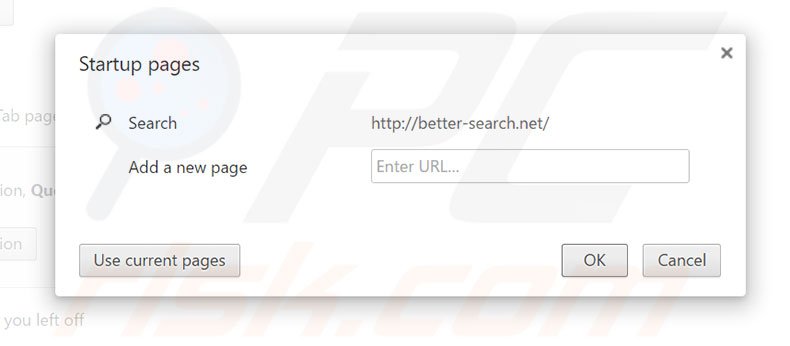 Removing better-search.net from Google Chrome homepage