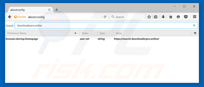 Removing search.downloaderpro.online from Mozilla Firefox default search engine