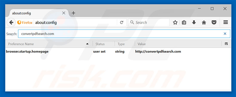 Removing convertpdfsearch.com from Mozilla Firefox default search engine