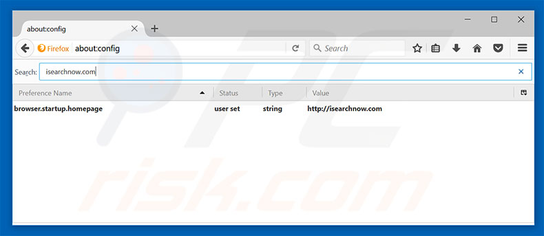 Removing isearchnow.com from Mozilla Firefox default search engine