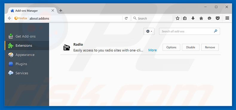 Removing Sponsored Links ads from Mozilla Firefox step 2
