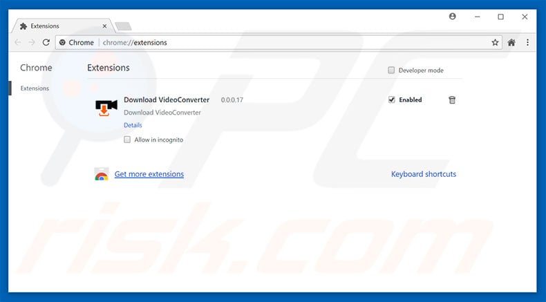 Removing videoconverter.freedownload-now.com related Google Chrome extensions