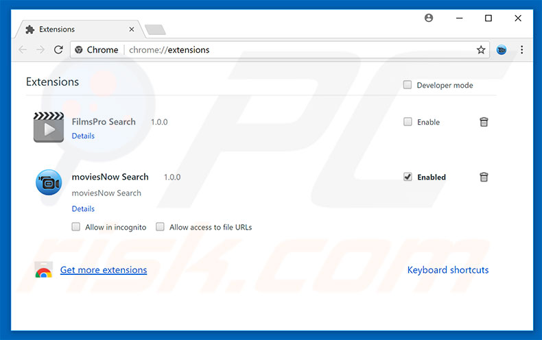 Removing search.playzonenow.com related Google Chrome extensions