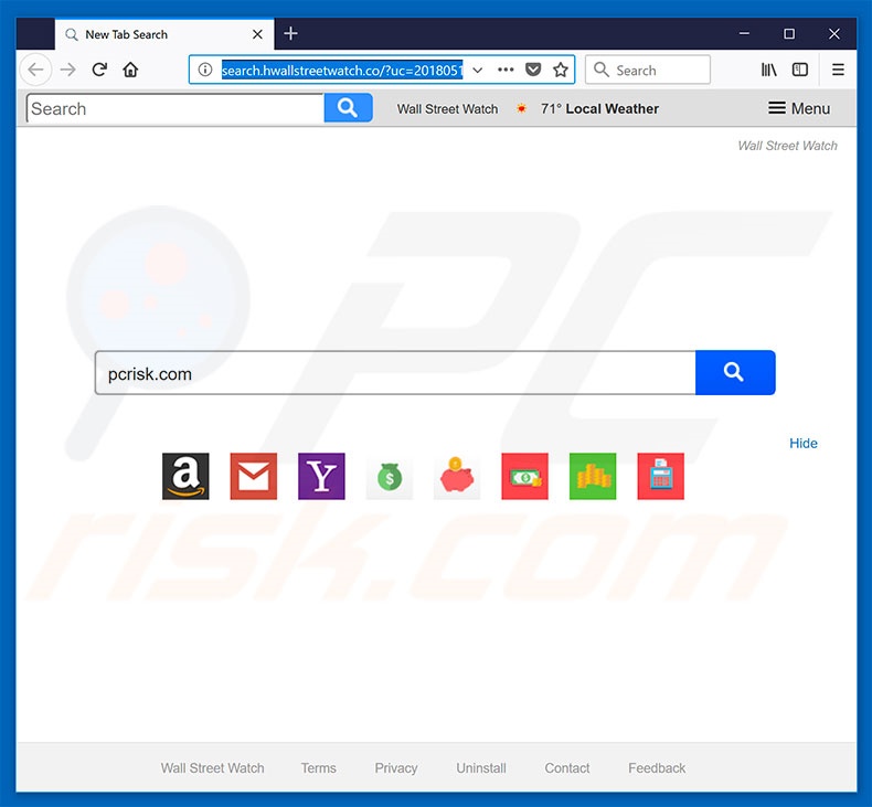 search.hwallstreetwatch.co browser hijacker