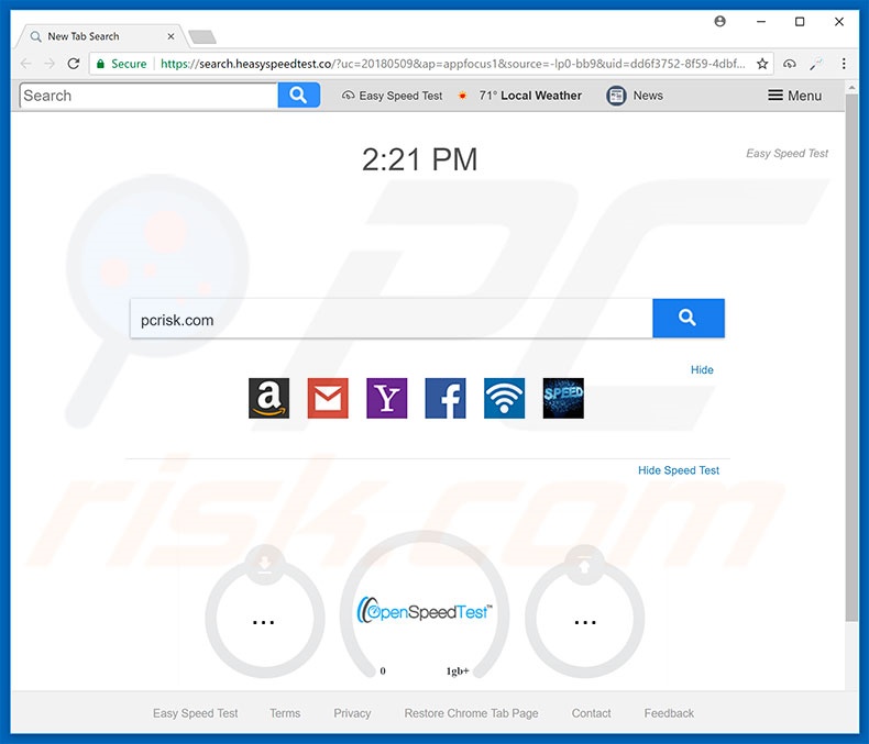 search.heasyspeedtest.co browser hijacker