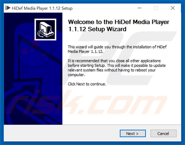 HiDef Media Player installation setup