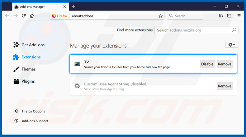 Removing search.hwatchtveasy.com related Mozilla Firefox extensions