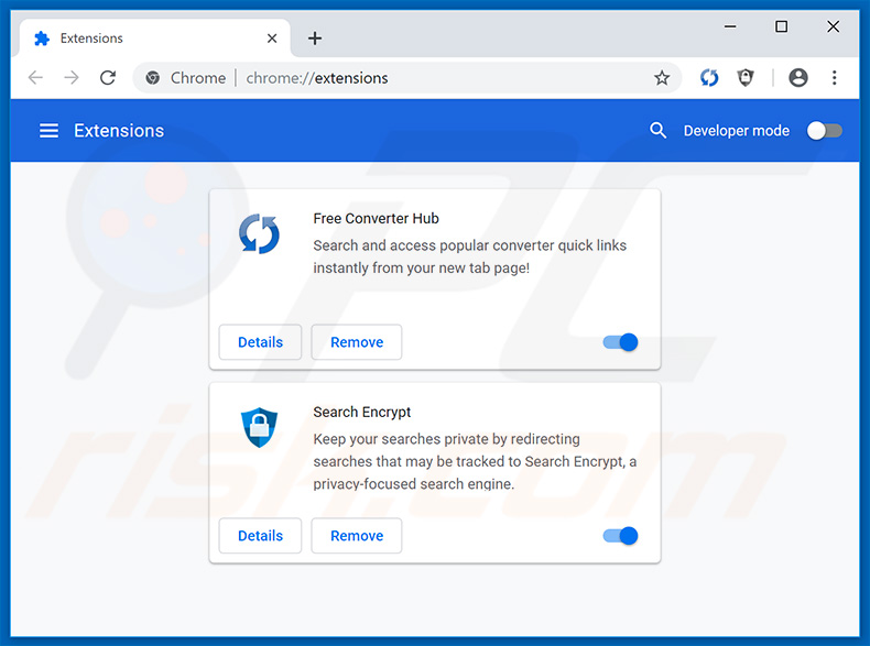 Removing search.searchfch.com related Google Chrome extensions