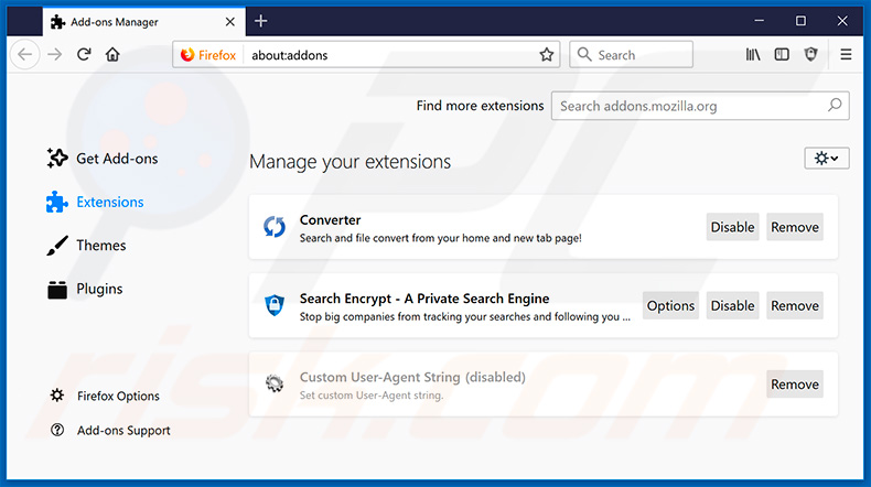 Removing search.searchfch.com related Mozilla Firefox extensions