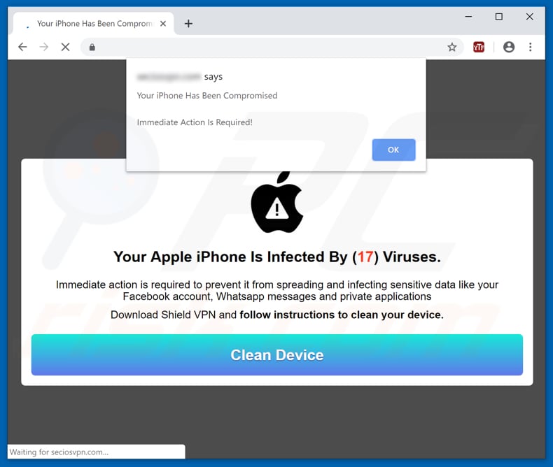 fake apple virus scan