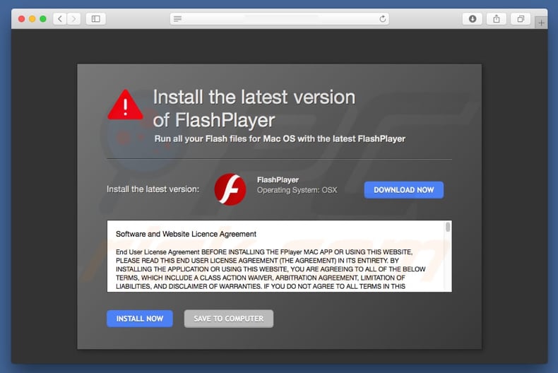 update flash player malware removal mac