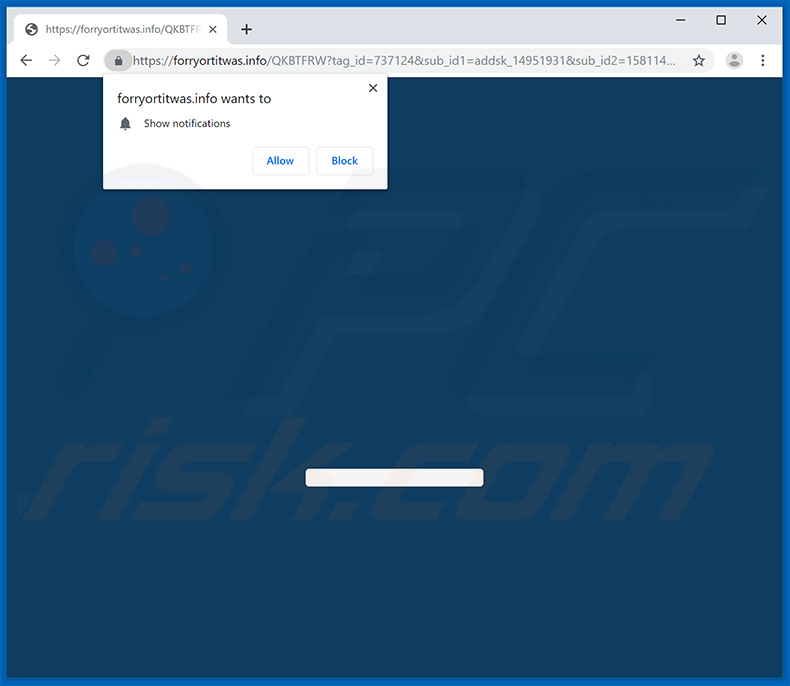 forryortitwas[.]info pop-up redirects