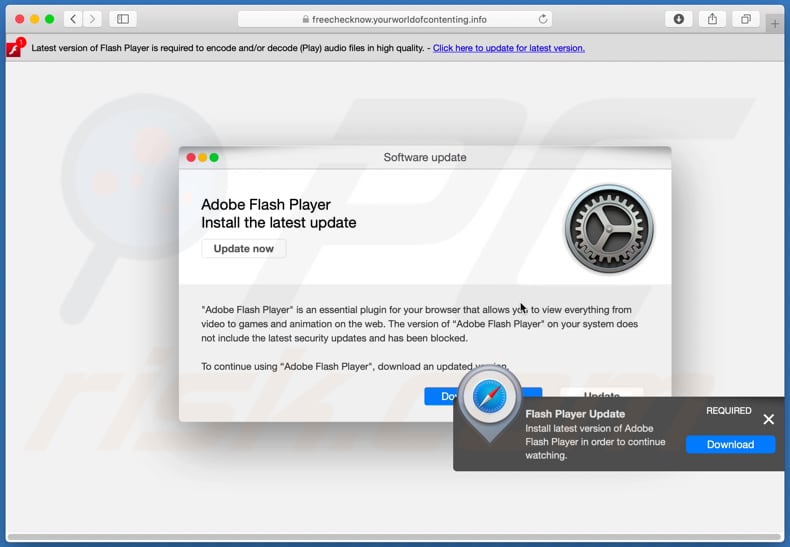 mac adobe flash update popup