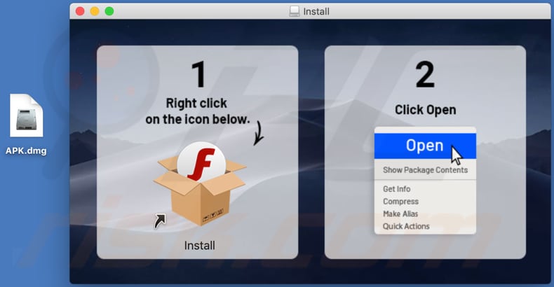 getalinkandshare.com downloads fake adobe flash player installer