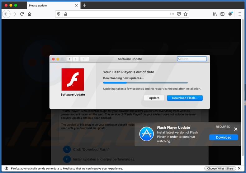 flash player dmg auto download virus