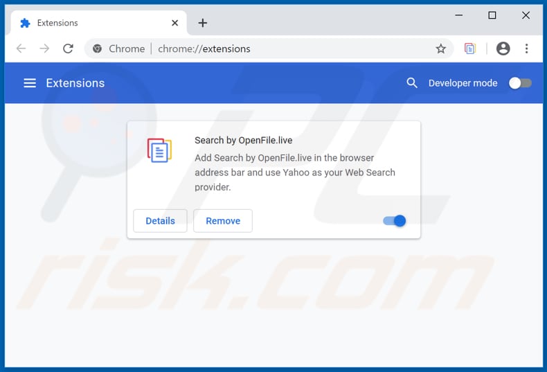 Removing openfile.live related Google Chrome extensions