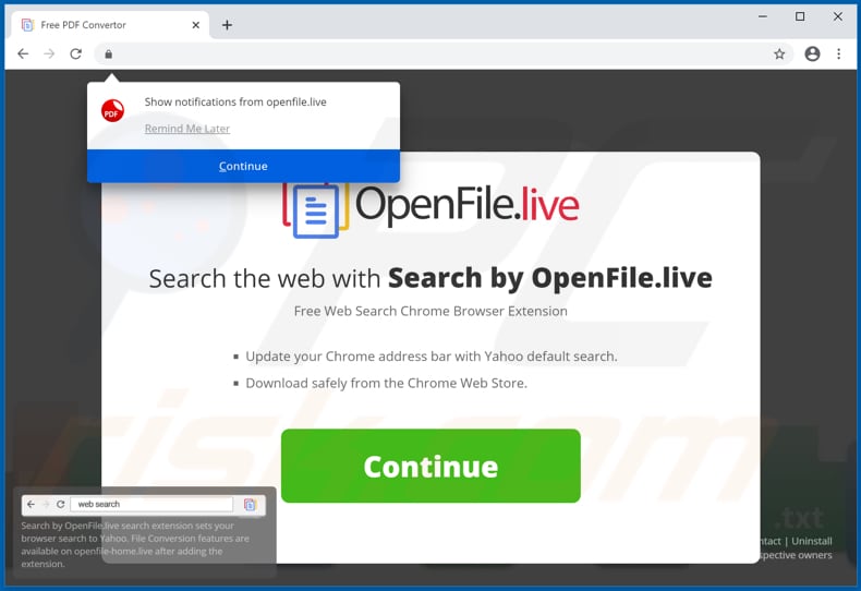 Website used to promote Search By OpenFile browser hijacker