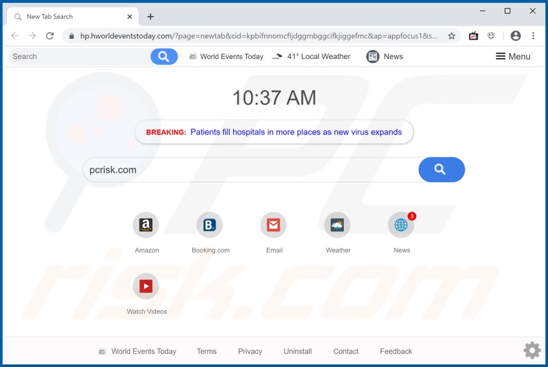 search.hworldeventstoday.com browser hijacker