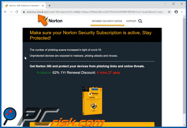 norton antivirus renewal scam email