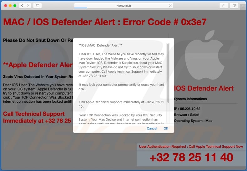 IOS /MAC Defender Alert POP-UP Scam (Mac) - Removal steps, and macOS  cleanup (updated)