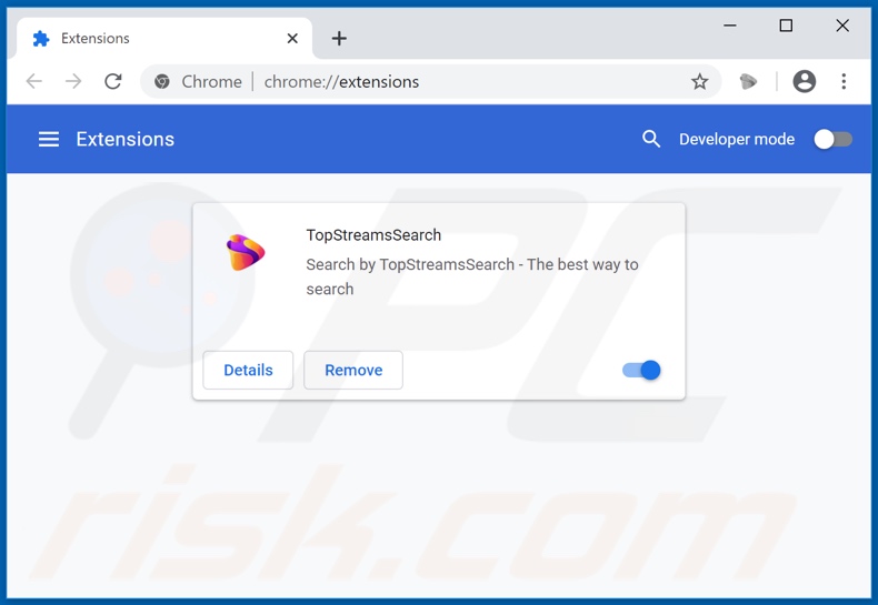 Removing topstreamssearch.com related Google Chrome extensions