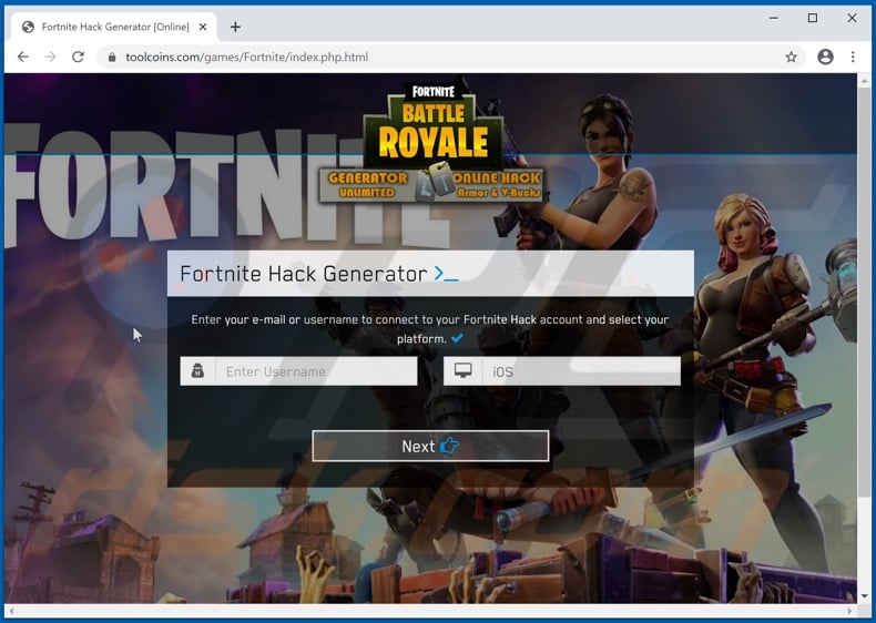 Fortnite Hack Generator POP-UP Scam - Removal and recovery steps (updated)