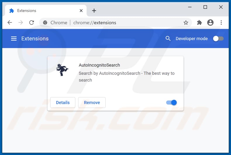 Removing autoincognitosearch.com related Google Chrome extensions