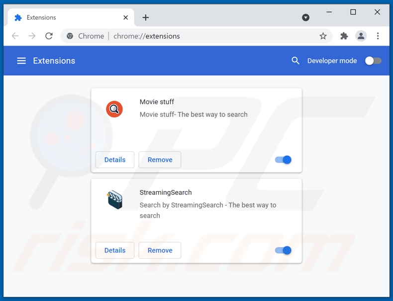 Removing bestsearchpdf.com related Google Chrome extensions