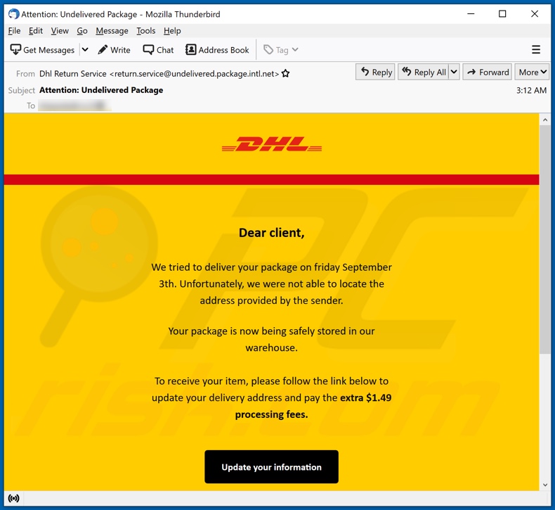 DHL Undelivered Package Email Scam Removal And Recovery Steps updated 