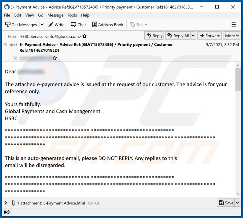 HSBC E Payment Advice Email Scam Removal And Recovery Steps updated 